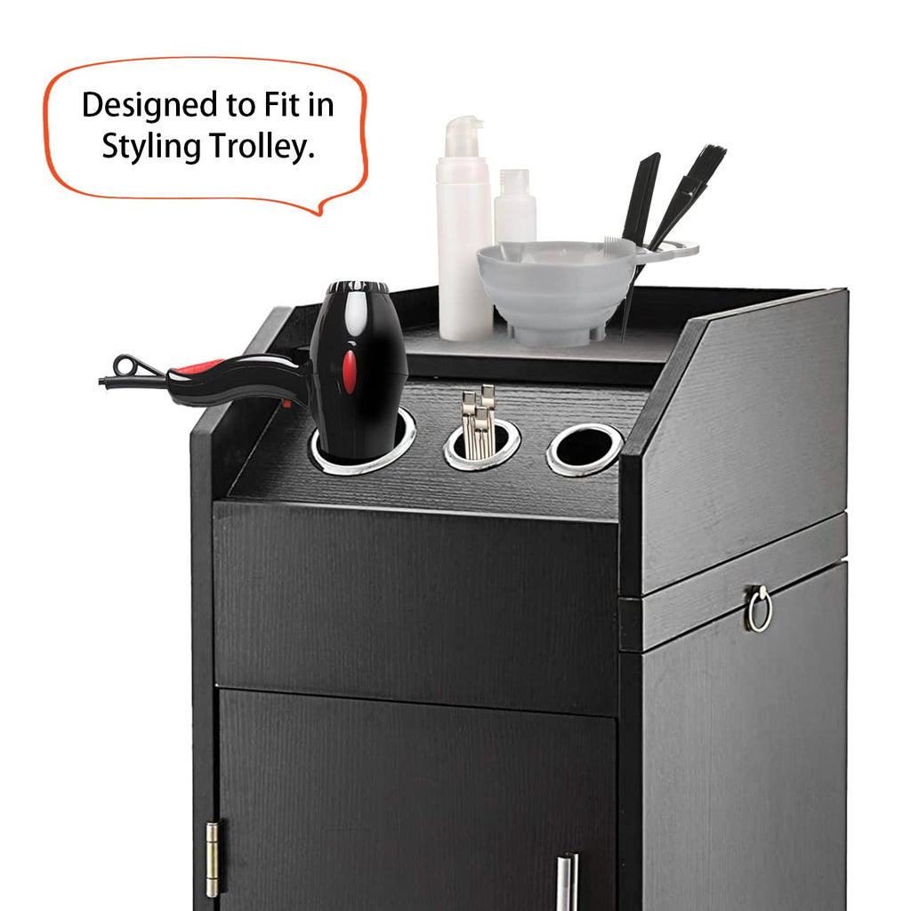 Hair Styling Station with Dryer, Curling Iron, Comb Holder and Tube Organizer