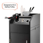 Hair Styling Station with Dryer, Curling Iron, Comb Holder and Tube Organizer