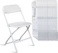 100pcs Folding Chair, Plastic Chairs with 330-Pound Capacity, Easy to Fold and Store Suitable for Indoor & Outdoor, Wedding, Party, Restaurant, Meeting Room, Patio and Garden, White