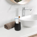 Bathroom Tumbler Cup Ceramic 13.5oz Reusable Toothbrush Cup 400ml, Toothbrush Holder Adequate for Your Bathroom (Black Brown)