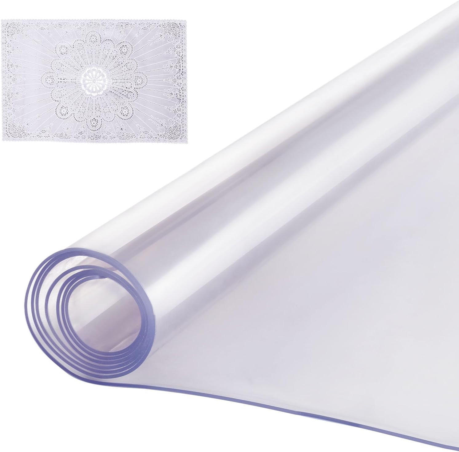 VEVOR Plastic Table Cover, 42 x 60 Inch 2.0 mm Thick Clear PVC Desk Mat Protector, Waterproof & Easy Cleaning Desk Pad Tablecloth, for Office, Dresser, Dining Room, Night Stand