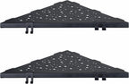 Corner Shower Shelf with 4 Hooks,10 Inch 304 Stainless Steel Recessed Bathroom Shelves,No-Drilling Installation for Tiled Wall,Matte Black, 2-Pack