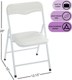 Heritage Kids Padded Folding Chair for Kids, Set of 2, White, Ages 3+