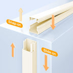 Delamu 157in Cord Covers for Wires on Wall, Cord Hider for 1 Cord, Paintable Cable Hider, Cable Management Wire Covers for Cords, L15.7 W0.55 H0.4in, Beige