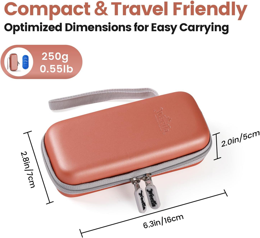 Hard Shell Insulated Cooler Travel Case for 1 Ozempic or Wegovy Injector Pen & Needles, TSA Approved Cold Pack, Easy to Clean, Compact Syringe Box Holder for Trip & Daily Use (Pink)
