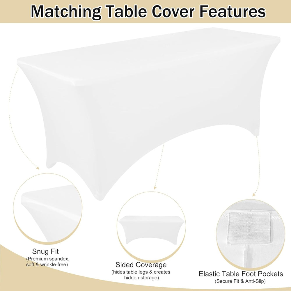 1 Set 6 FT Rectangle Folding Table with Carrying Handle, Lightweight Fold-in-...