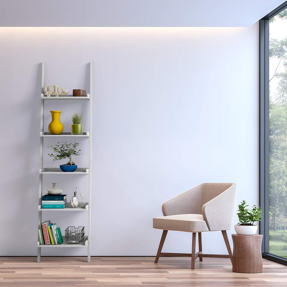 Tangkula Ladder Shelf, 5-Tier Multifunctional Modern Wood Plant Flower Book D...