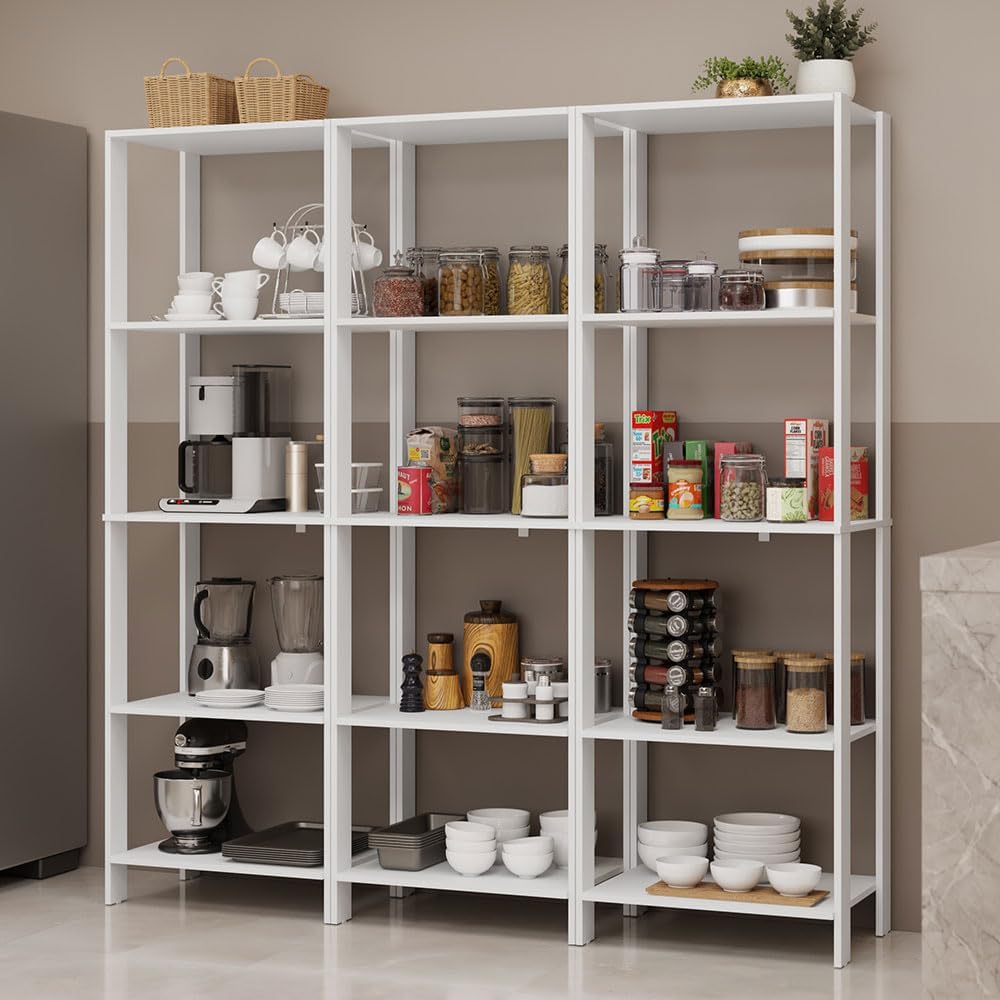 Madesa Kitchen Pantry Storage Rack with 15 Open Shelves 70" L Multiuse M...