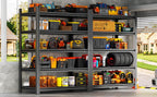 Garage Shelves,14-48''W Heavy-Duty Storage Shelves, Double-Layer Uprights, Thickened Shelves, Waterproof &Rustproof, Suitable for Indoor & Outdoor Use. (BLACK, 5TIER 45''W*16''D*72''H, 5-TIER)