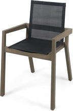 Merax Mesh Seating Solid Wood Dining Chairs Set of 2, French Country Style Accent Side Seating Furniture for Kitchen, Living Room, Textile Back,Grey