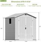 Patiowell 6X6 FT Outdoor Storage Shed with Lockable Door and Floor - Resin Garden Tool Shed with Window, Waterproof Easy Assembly for Backyard, Lawn, Patio Furniture Storage (Light Grey)