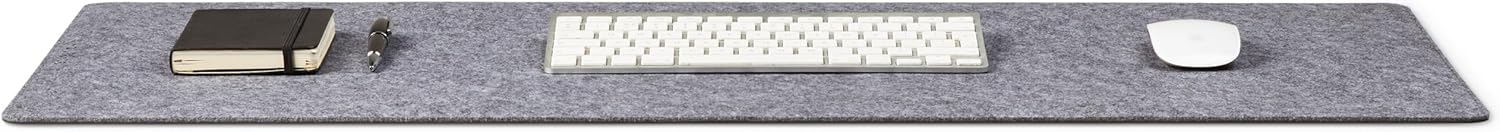 Premium Felt Desk Mat | Medium 12" x 36" | Multifunctional Desk Pad for Home Office | Mid Gray