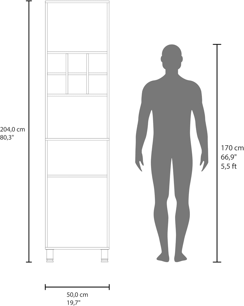 Attica Tall Kitchen Pantry Cabinet, 80.3" High Freestanding Double Door ...