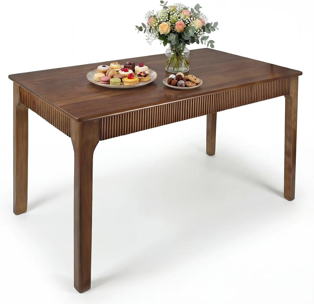 55" Solid Wood Dining Room Table for 4-6,Modern Farmhouse Rectangular Ki...