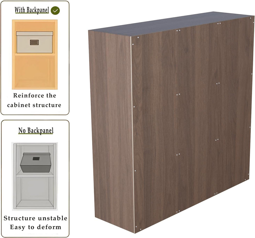 9-Cube Storage Shelf Bookcase - Wooden 3-Tier Floor Standing Open Bookshelf f...