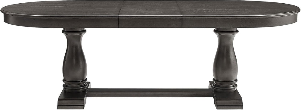 Mid-Century Modern Wooden Dining Table Extendable Oval Dining Table with 18&q...