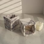 Natural Lilac Marble Toothbrush Holders for Bathroom, Marble Makeup Brush Holder Countertop Organizer