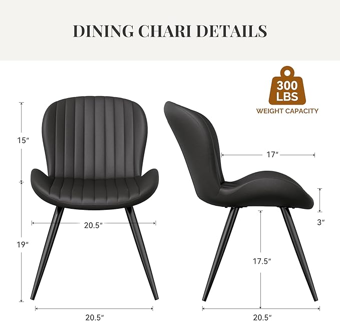 Dining Chairs Set of 2 Modern Fabric Dining Room Chairs Upholstered Dining Ch...