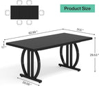 LITTLE TREE Modern Dining Table for 4-6 People, 63" Large Rectangular Kitchen Table with Geometric Legs, Unique Dinner Table Kitchen & Dining Room Furniture