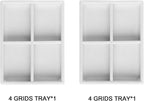 Frebeauty Small Jewelry Tray Set,Stackable Velvet Jewelry Organizer Tray,Mini Jewelry Drawer Organizer,Drawer Inserts,4.92 x 3.74 x 0.9 Inches,4 Grid Earring Organizer for Women(Set 2,White)