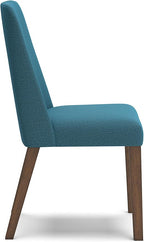 Signature Design by Ashley Lyncott Contemporary Dining Room Upholstered Side Chair with Foam Cushion, 2 Count, Blue & Brown