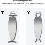 Ironing Board Hanger Wall Mount, Ironing Board Holder Organizer Wall Rack for Laundry Rooms Space-Saving Storage Rack Hanging Shelf Hanger (White)