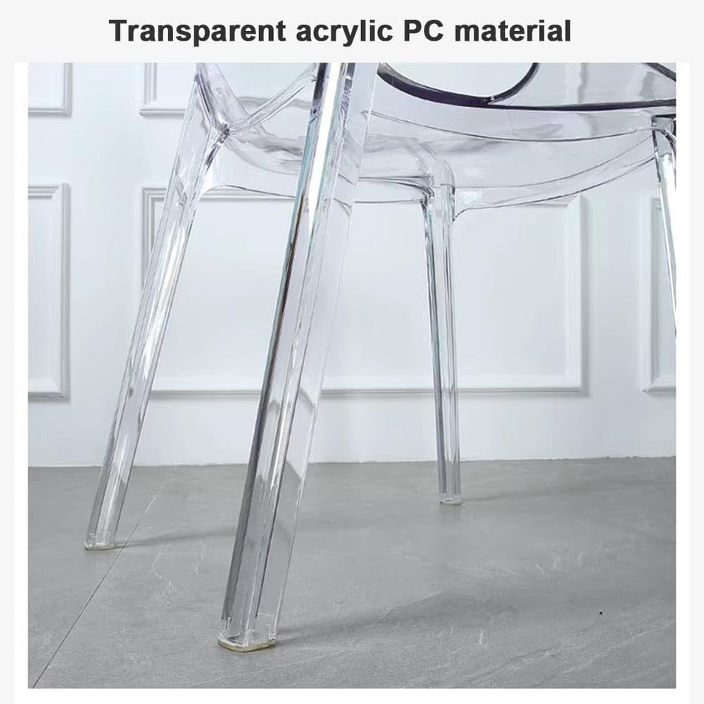 Etlegor Transparent Acrylic Dinning Chairs, Curved Backrest Kitchen Chairs La...