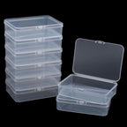 8 Pcs Small Plastic Case, 4x3x1 Inch Mini Plastic Storage Containers Box with Lid, Clear Rectangle Box Organizer for Collecting Small Items, Beads, Jewelry, Cards, Crafts