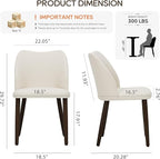 COLAMY Upholstered Dining Chairs Set of 6, Modern Fabric Dining Room Kitchen Side Chair with Padded Seat and Wood Legs for Restaurant/Cafe, Beige