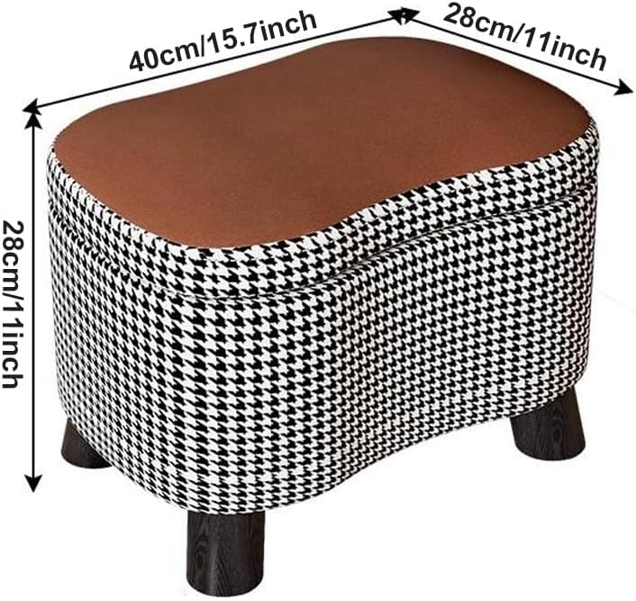 Storage Ottoman with Removable Cover,Soft Foot Rest Stool Upholstered Padded ...
