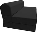 D&D Futon Furniture Sleeper Chair Folding Bed, Studio Sofa Guest Folded Mattress, High Density Foam (72 x 48 x 6, Black)