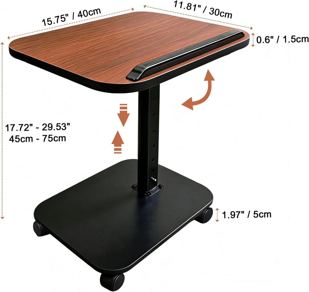 C Table End Table Adjustable Height, Rolling TV Tray Table for Small Spaces 1...