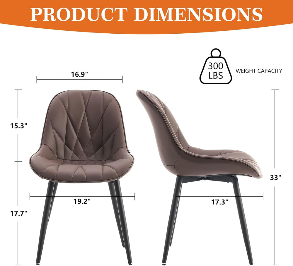 Rowill Modern Dining Chairs Set of 2 - Upholstered Faux Leather Kitchen Chair...