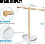 Necklace Stand Aesthetic Necklace Holder: 12.9" Glod Metal Necklace Organizer for Home Decor