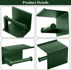 Tindbea Toilet Paper Holder with Shelf Adhesive or Screw Wall Mounted Toilet Paper Roll Dispenser Storage, Stainless Steel Bathroom Shelf Holder Accessories (Forest Green)