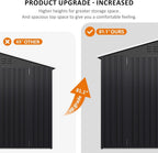 Polar Aurora 10 x 14 FT Outdoor Storage Shed, Metal Garden Shed with with Updated Frame Structure, Tool Sheds for Backyard Garden Patio Lawn, Black