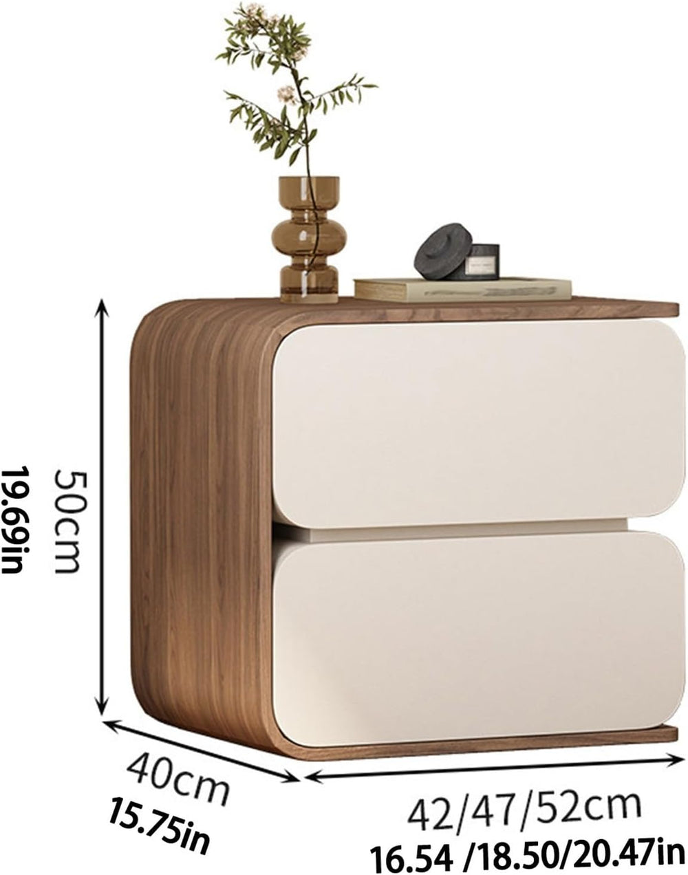 Bedside Furniture with Leather Finish, Retractable Nightstands for Bedroom, B...