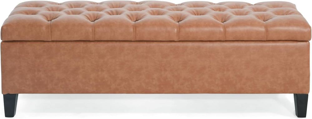 Christopher Knight Home Ottilie PU Leather Storage Ottoman Bench, Wooden Rect...