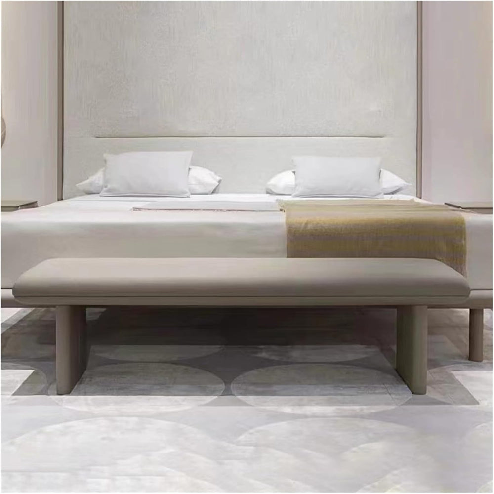 Modern Upholstered Pu Leather Bench Ottoman,Modern Tufted Long, Comfortable F...