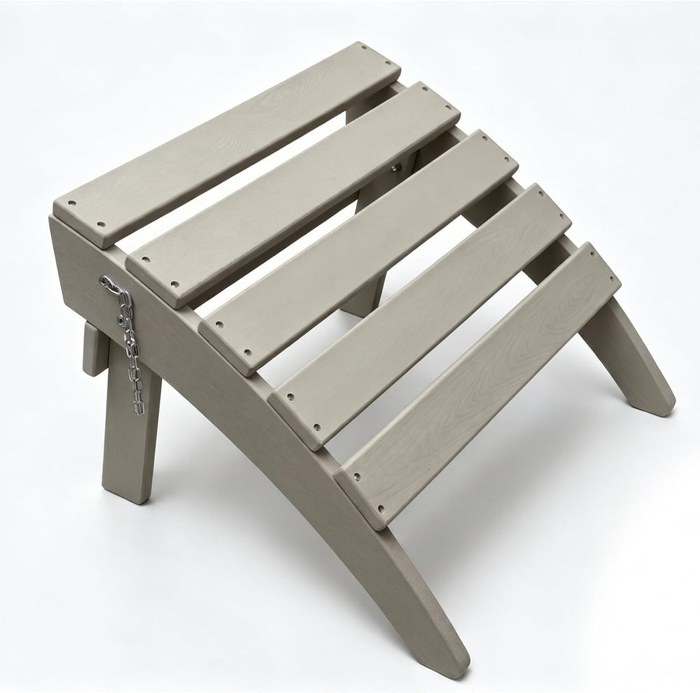 Folding Adirondack Ottoman Set of 2, HDPE All Weather Adirondack Chair Footre...