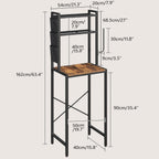MAHANCRIS Bakers Rack with Mini Fridge Shelf, 3-Tier Microwave Stand, Coffee Bar Station with Paper Holder, Freestanding Kitchen Storage Rack, for Kitchen, Rustic Brown and Black BRHR5401