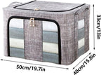 Clothes Organizer | with Clear Window Bag | Large Clothes Storage Bins with Lids - for Bedroom Home Apartment Closet Fabric Bed Sheets Comforter Toys Garment Organization