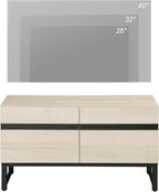 WAMPAT Modern TV Stand for TVs Up to 40 Inch, Entertainment Center Media Console with Storage Cabinet, TV Console for Living Room, Light Oak