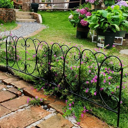 5 Panels Decorative Garden Fence 16" W x 13" H, Total Long 6.7FT Ou...