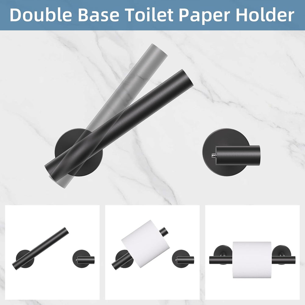 10 Pieces Matte Black Bathroom Hardware Accessories Towel Bar Set Black Towle...
