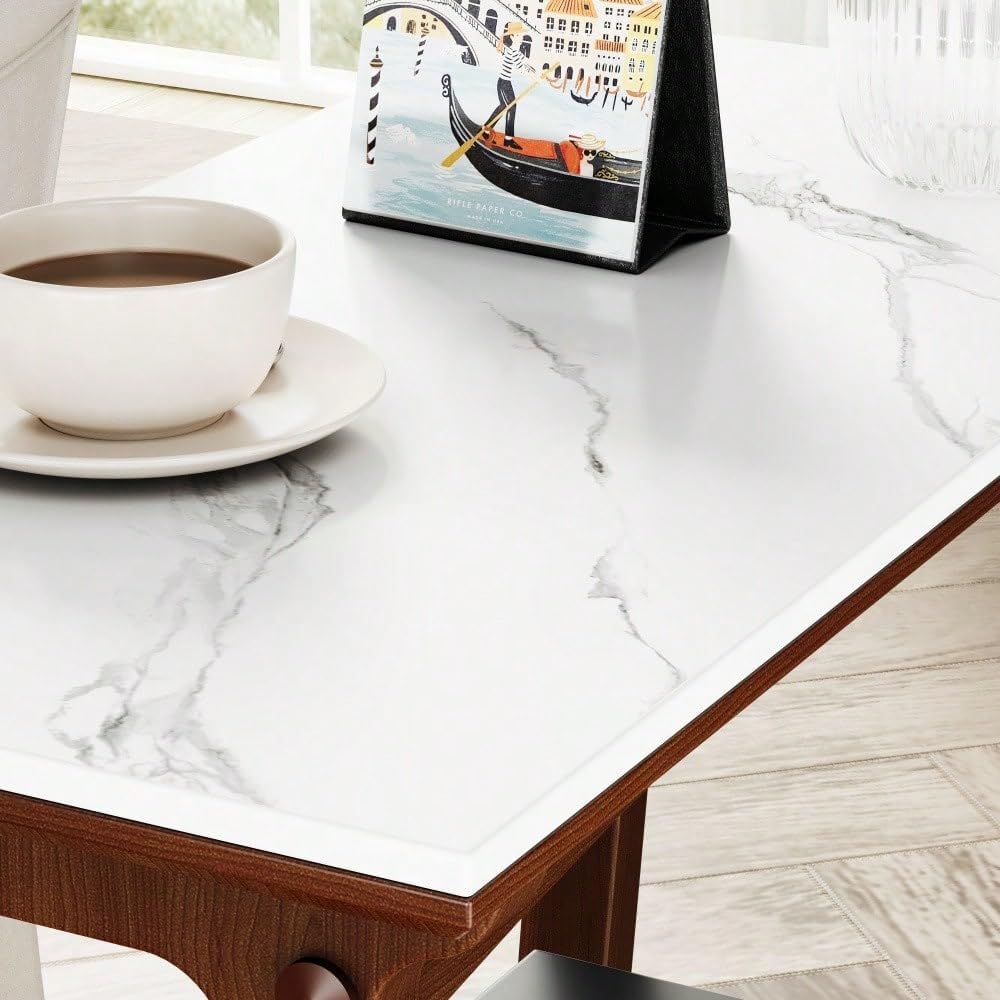 Retro Reddish Brown End Table, Narrow Side Table with Storage Shelf for Small...