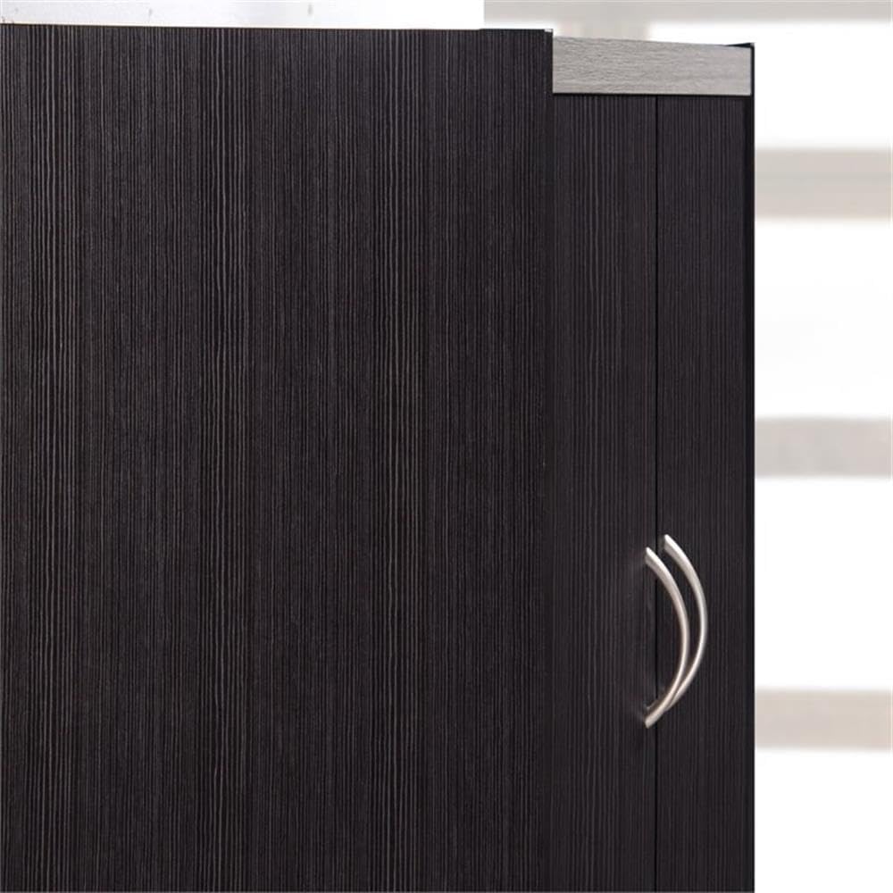 Home Square 4 Shelf Kitchen Pantry Set in Chocolate-Grey (Set of 2)