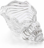 Glass Conch Shell Jewelry Dish Tray| Shell Trinket Dish Ring Earring Holder| Ocean Coastal Decorative Trinket Plate for Rings Earrings Necklaces Bracelet|Gift for Women (Transparent)