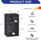 VECELO Small Bookshelf, 3 Cube Shelf, Fits Tallest Hardcovers, Horizontal Available, Modern Storage Organzier for Small Spaces, Matte Black