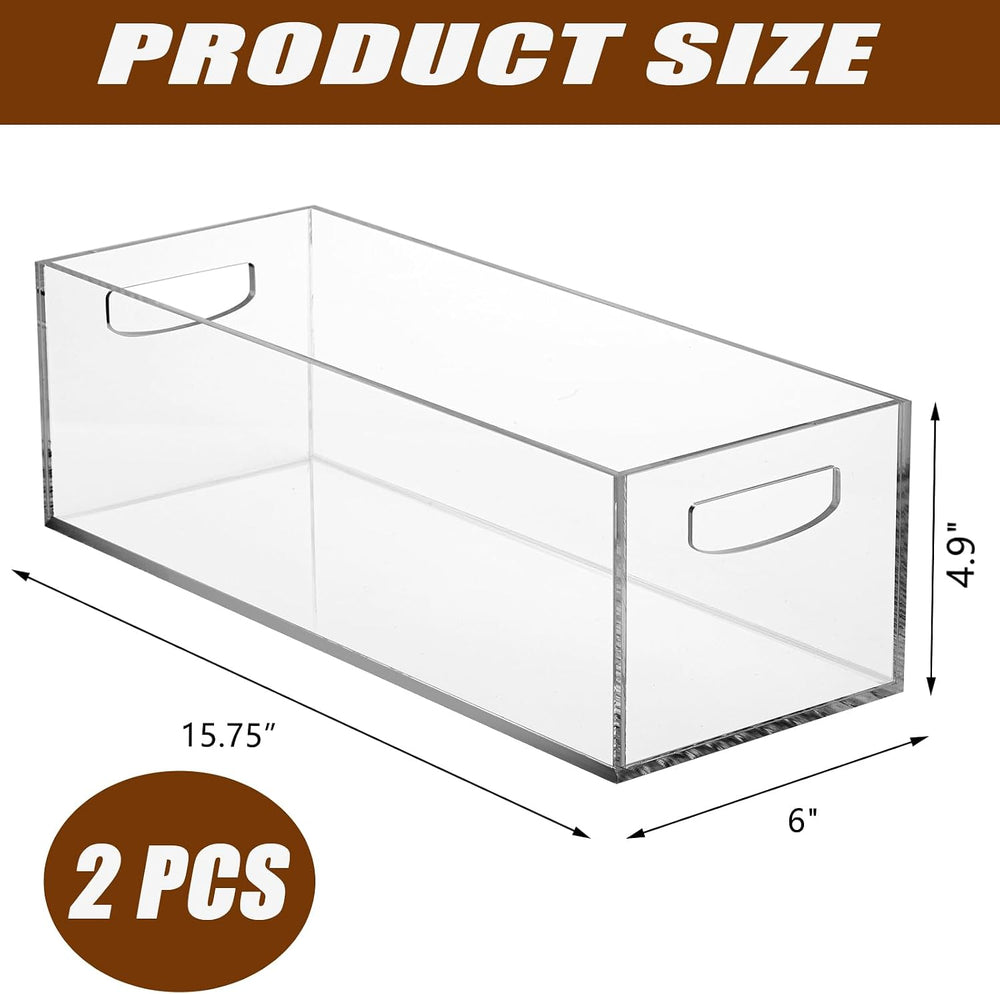 Frcctre 2 Pack Acrylic DVD/CD Storage Box, Clear DVD Holder Case with Handles...